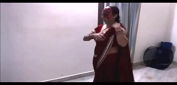  Indian Bhabhi dance with devar In Red Saree